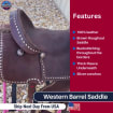 Barrel Racing Deep Seat Saddle – Rough-Out Leather with Buck Stitching