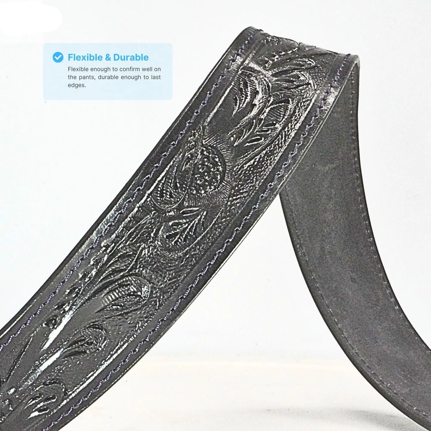 Resistance Full Grain Western Engraved Leather Belt Strap, 1-1/2" Wide Western Belt Leather Strap Floral Tooled Leather Belt Strap NewEngland Tack
