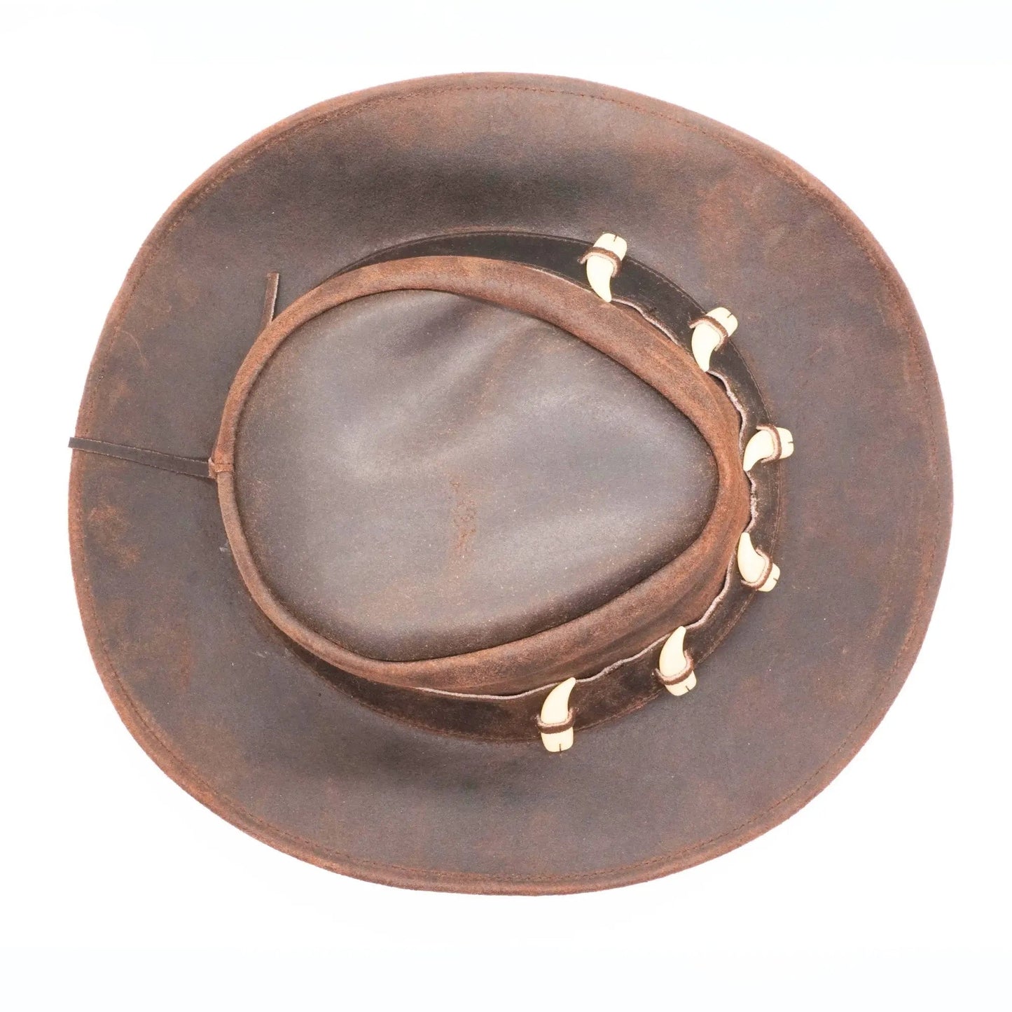 RESISTANCE Australian Leather Hat with Crocodile Band Teeth - Dundee Style | Outback Hat for Men and Women NewEngland Tack
