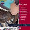 Purple & Turquoise Western Show Saddle (13-18") - Floral Tooled Leather