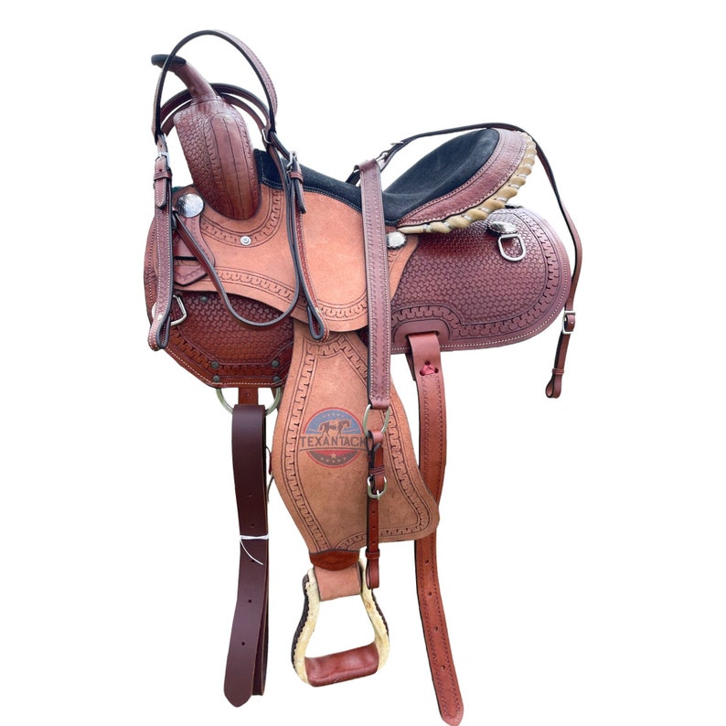 Western Pleasure & Trail Saddle – Basket Weave Tooling, Comfortable & Versatile Ride