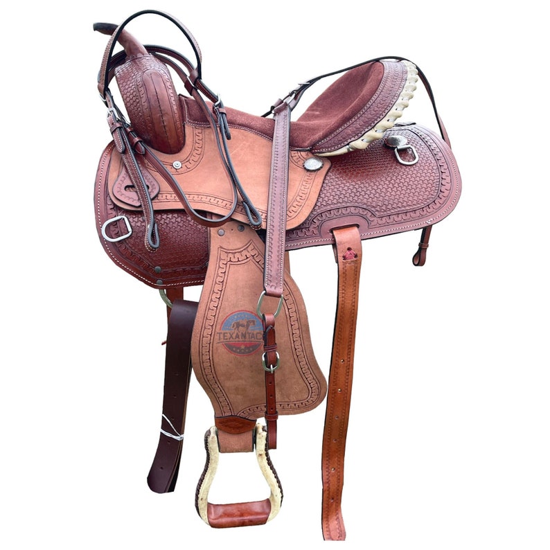 Western Pleasure & Trail Saddle – Basket Weave Tooling, Comfortable & Versatile Ride