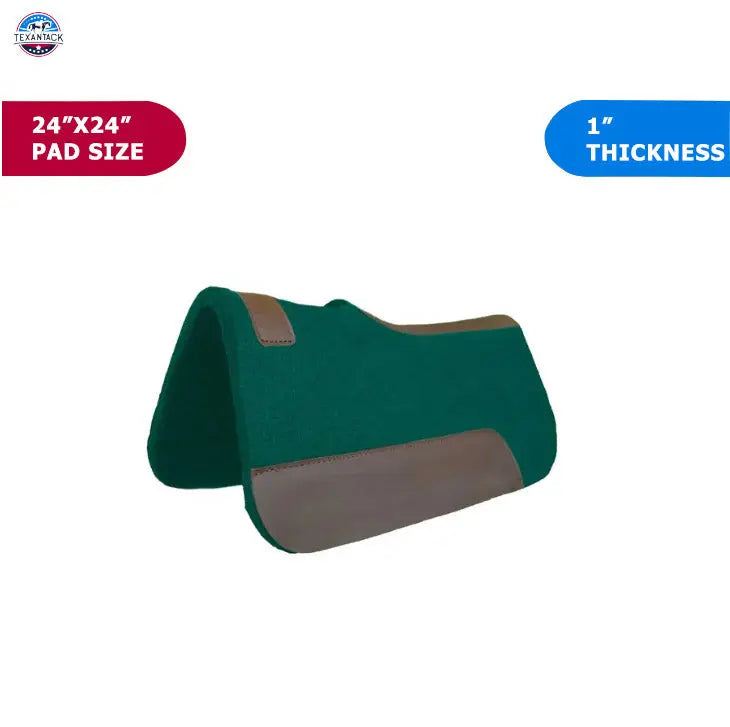 Resistance Pony 24" x 24" Felt Performance Saddle Pad With Wear Leathers - 1" Thick TEXANTACK