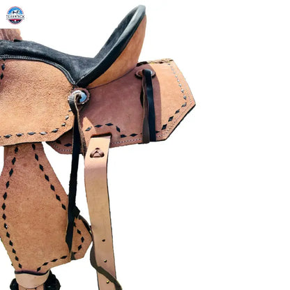 Resistance Western Youth Barrel Saddle with Roughout and Buckstitch TEXANTACK