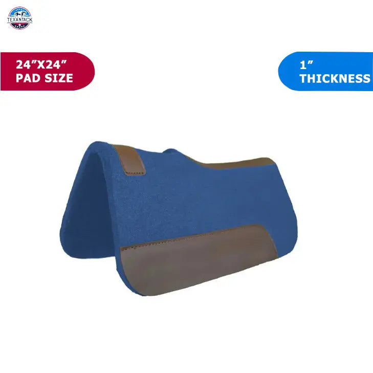 Resistance Pony 24" x 24" Felt Performance Saddle Pad With Wear Leathers - 1" Thick TEXANTACK