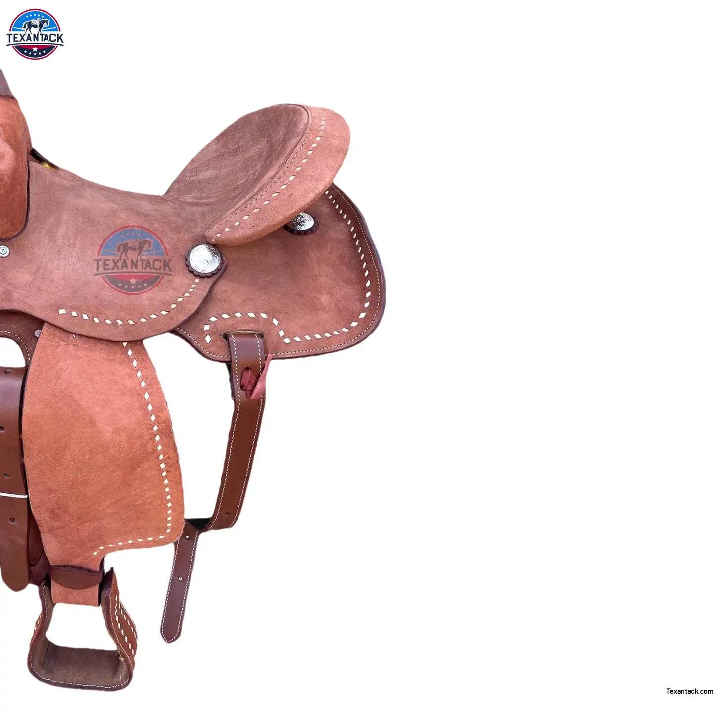 14.5" Roughout Leather Barrel Racing Saddle: Lightweight Western Horse Saddle TEXANTACK