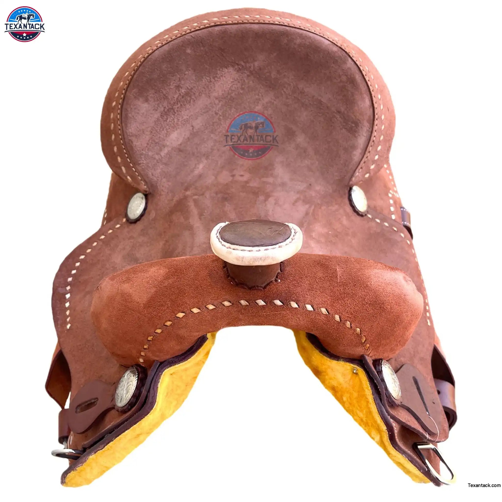 14.5" Roughout Leather Barrel Racing Saddle: Lightweight Western Horse Saddle TEXANTACK