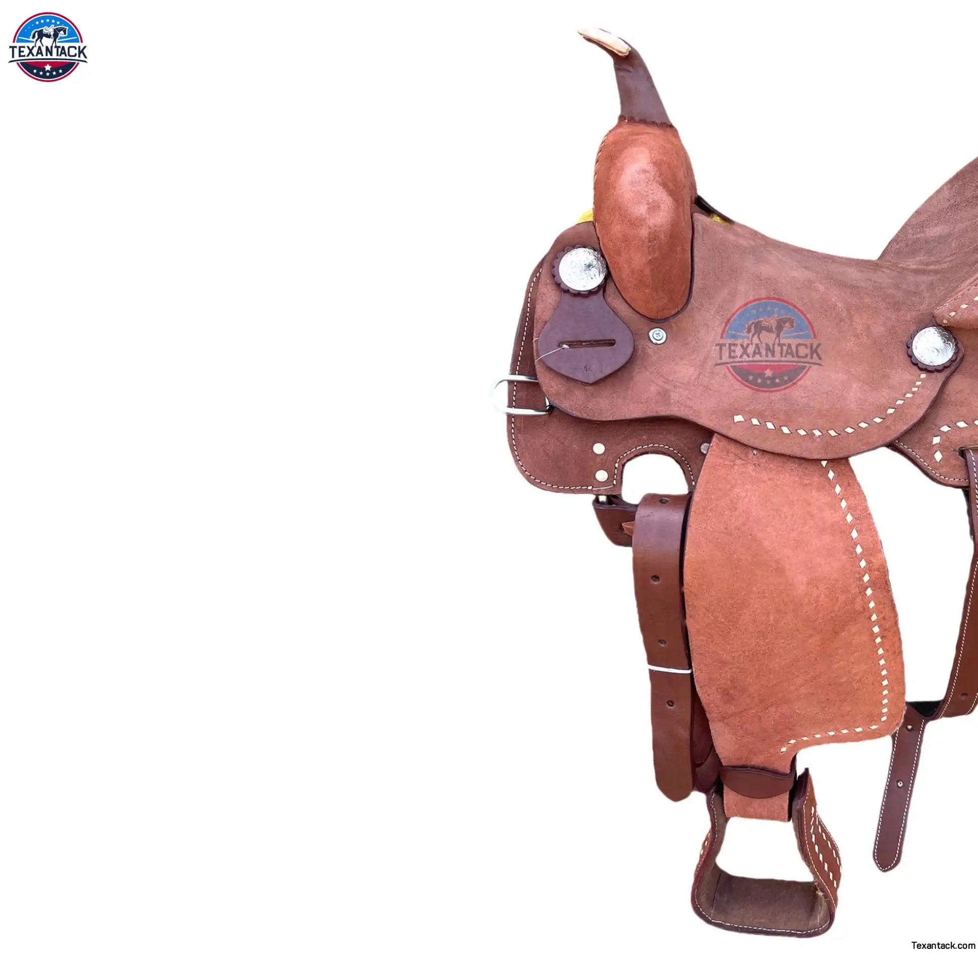 14.5" Roughout Leather Barrel Racing Saddle: Lightweight Western Horse Saddle TEXANTACK
