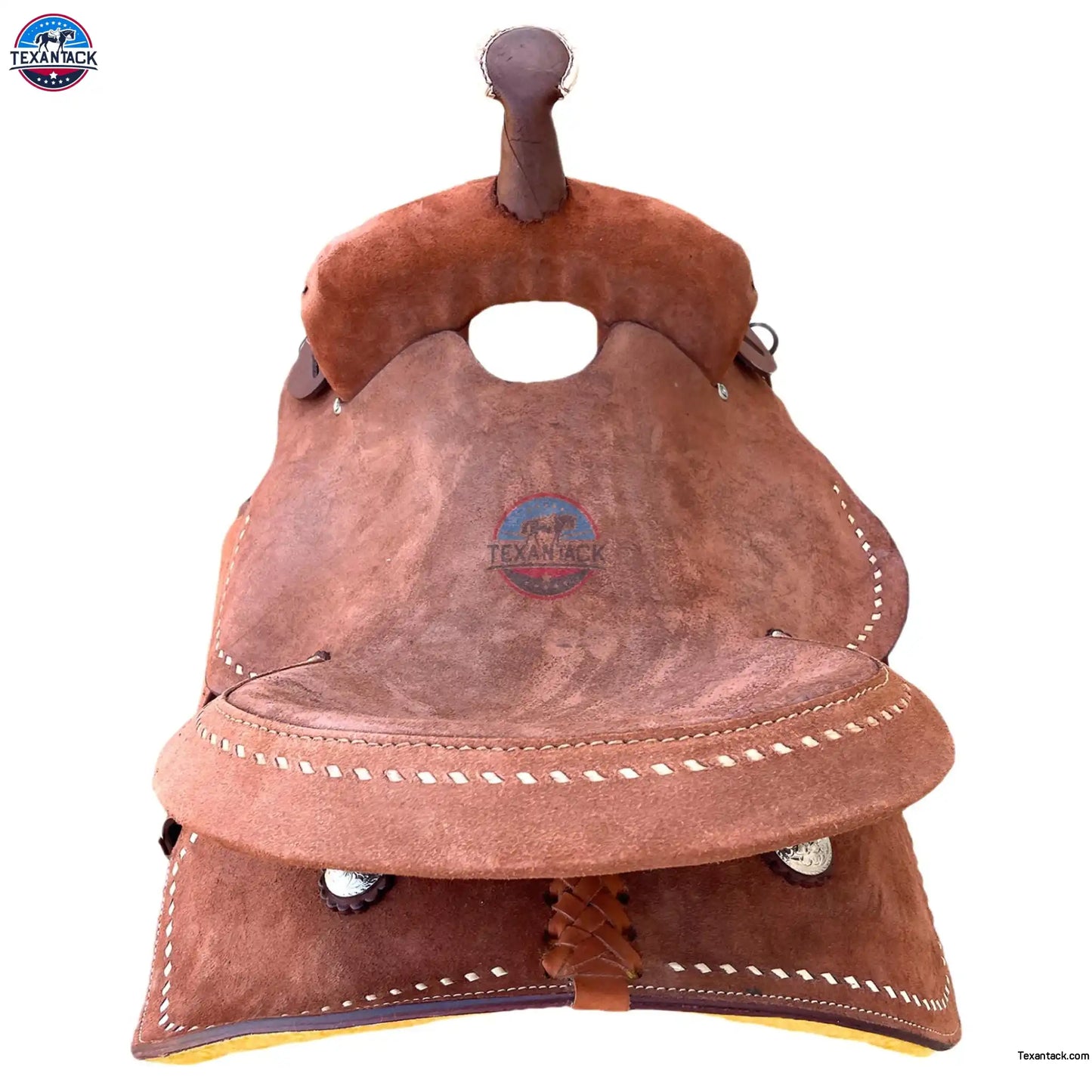 14.5" Roughout Leather Barrel Racing Saddle: Lightweight Western Horse Saddle TEXANTACK