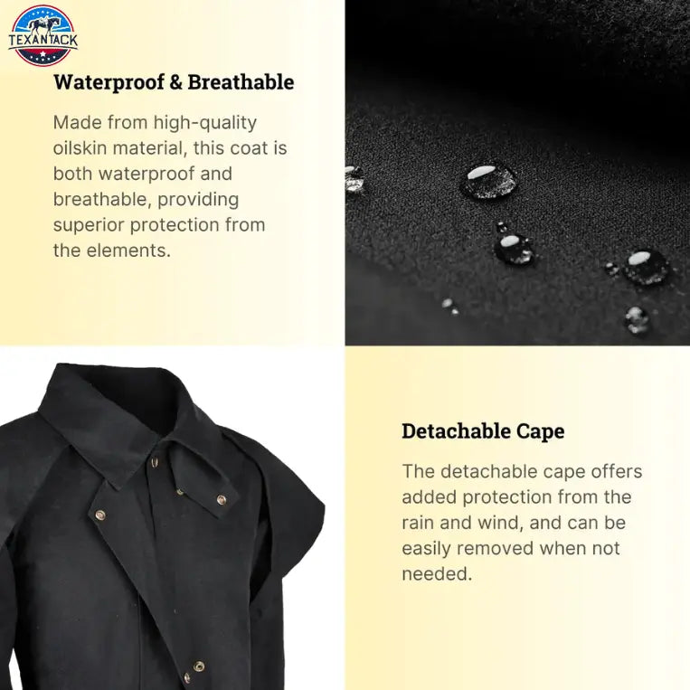 RESISTANCE Ultimate Waterproof Oilskin Long Duster Coat TEXANTACK