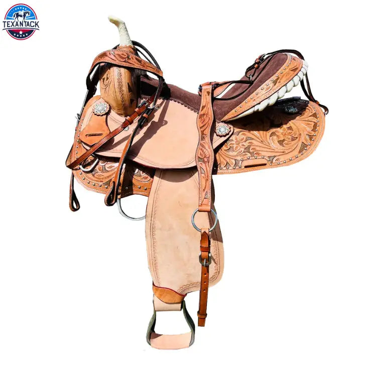 Premium Resistance Western Horse Barrel Saddle in Leather – Sizes 14" to 17" TEXANTACK
