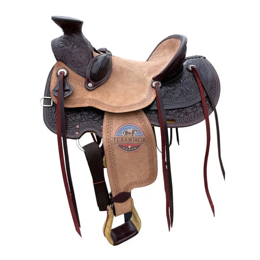 Western Horse Leather Wade Saddle with Free Bucking Roll TEXANTACK