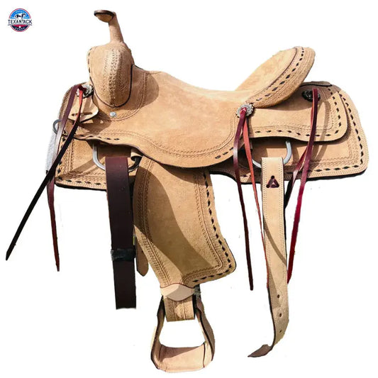 Premium Resistance Roughout Ranch Cutting Saddle with Buck stitch Detailing TEXANTACK