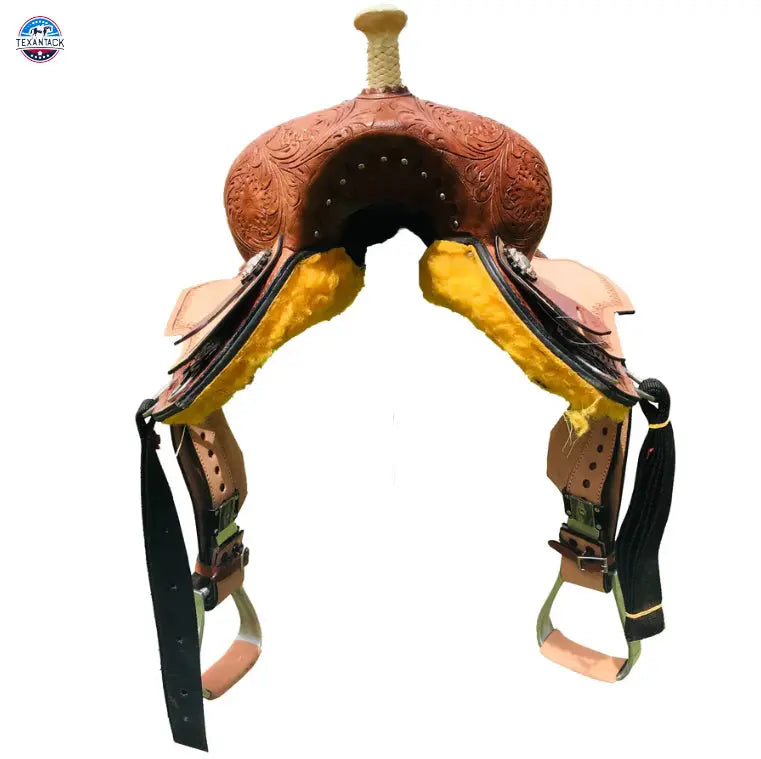 Resistance Youth Western Barrel Saddle with Floral Tooling and Free Tack Set - Sizes 10", 12", 13 TEXANTACK