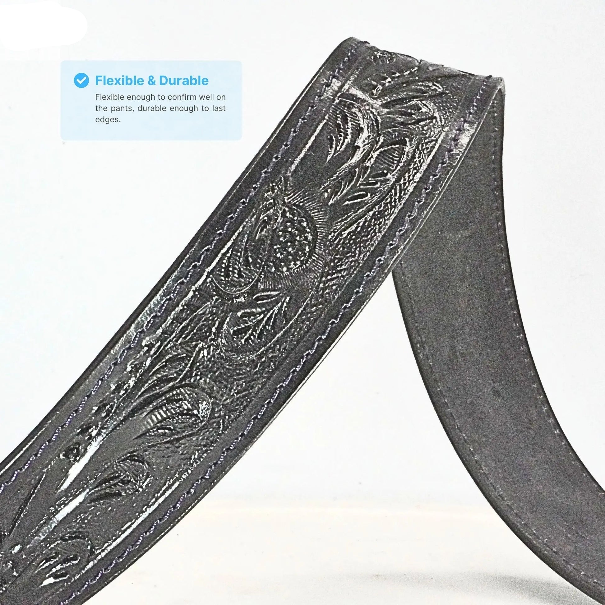 Resistance Full Grain Western Engraved Leather Belt Strap, 1-1/2" Wide Western Belt Leather Strap Floral Tooled Leather Belt Strap NewEngland Tack