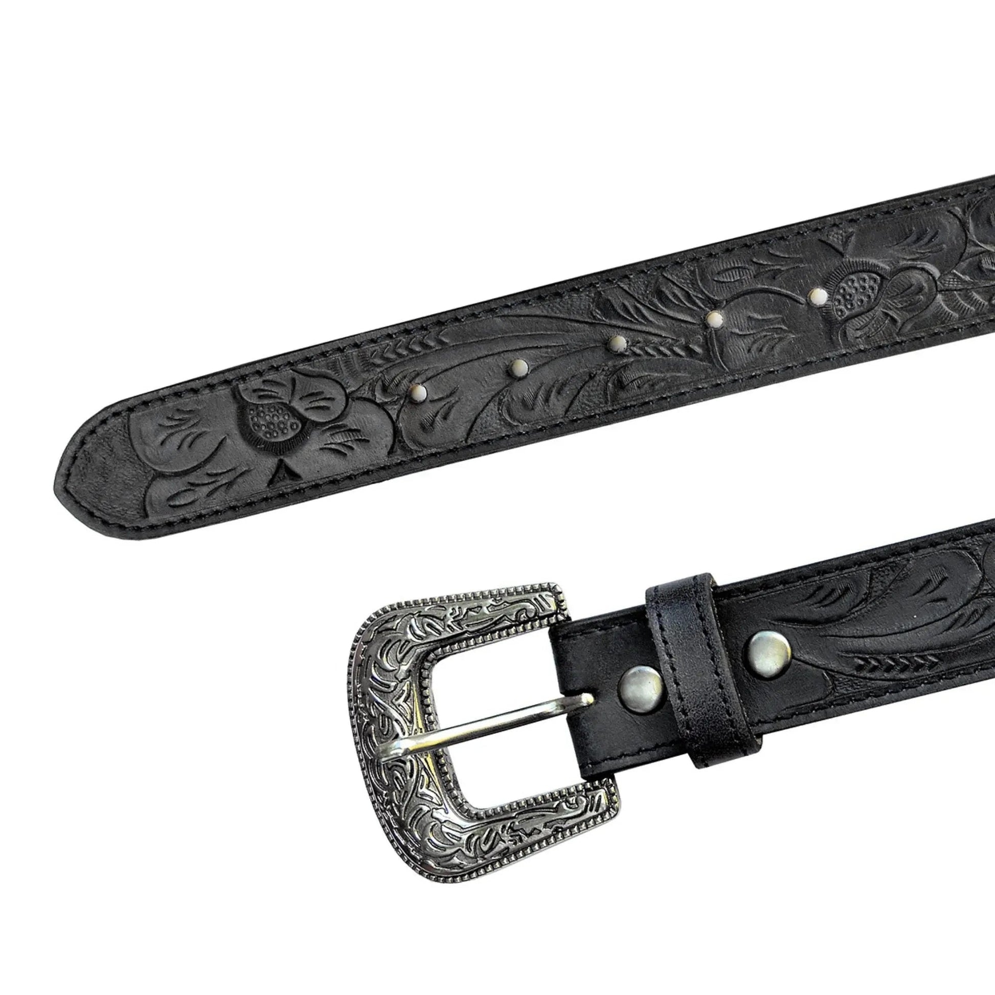 Resistance Full Grain Western Engraved Leather Belt Strap, 1-1/2" Wide Western Belt Leather Strap Floral Tooled Leather Belt Strap NewEngland Tack