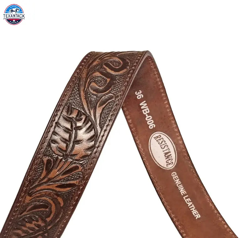Resistance Floral Coffee Brown Women's Cowgirl Cowboy Country Belt with Floral Embossed Silver Buckle TEXANTACK