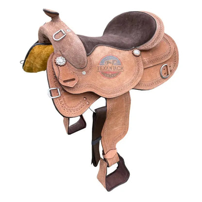 Western Roughout Training and Work Saddle: Comfort and Stability for an Enhanced Riding Experience TEXANTACK