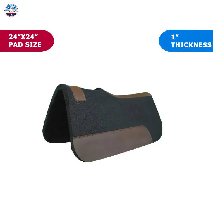 Resistance Pony 24" x 24" Felt Performance Saddle Pad With Wear Leathers - 1" Thick TEXANTACK