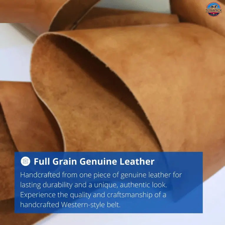 Resistance Genuine Full Grain Leather Western Belt Strap TEXANTACK