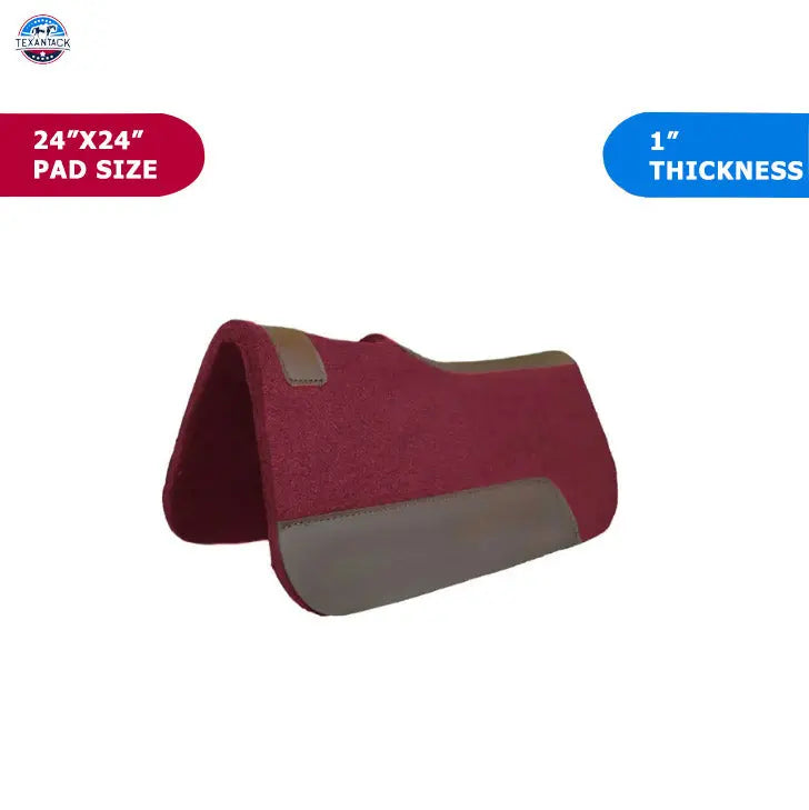 Resistance Pony 24" x 24" Felt Performance Saddle Pad With Wear Leathers - 1" Thick TEXANTACK