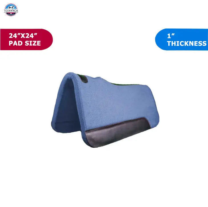 Resistance Pony 24" x 24" Felt Performance Saddle Pad With Wear Leathers - 1" Thick TEXANTACK