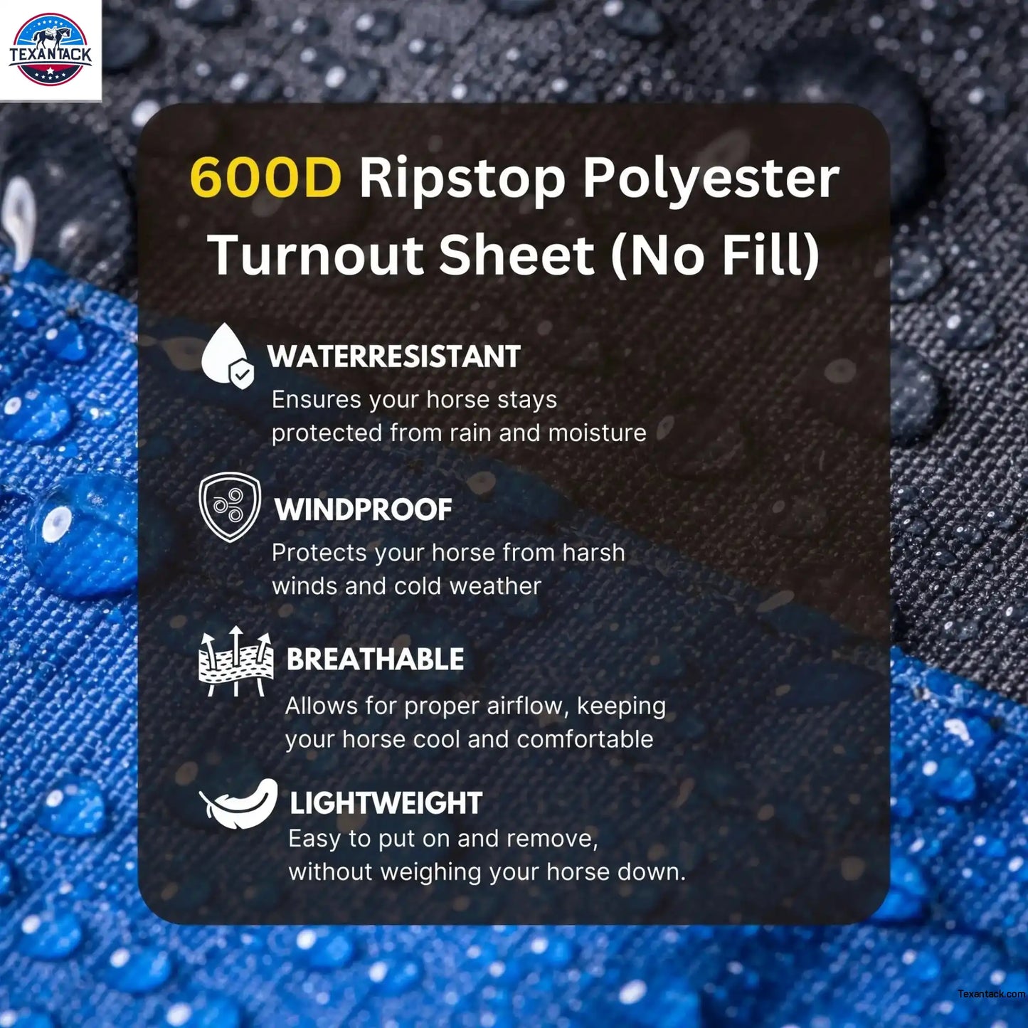 600 Denier Lightweight Waterproof & Breathable Horse Rain Sheet NewEngland Tack