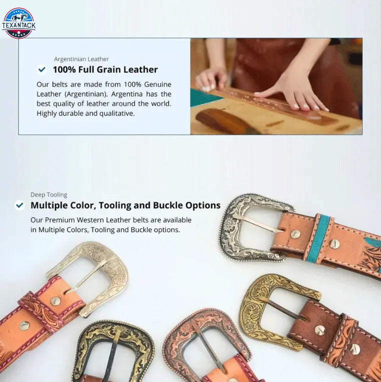 Resistance Full Grain Western Engraved Leather Belt Strap Elevate Your Western Style TEXANTACK