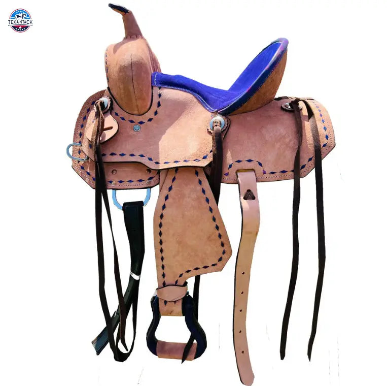 Resistance Western Youth Barrel Saddle with Roughout and Buckstitch TEXANTACK