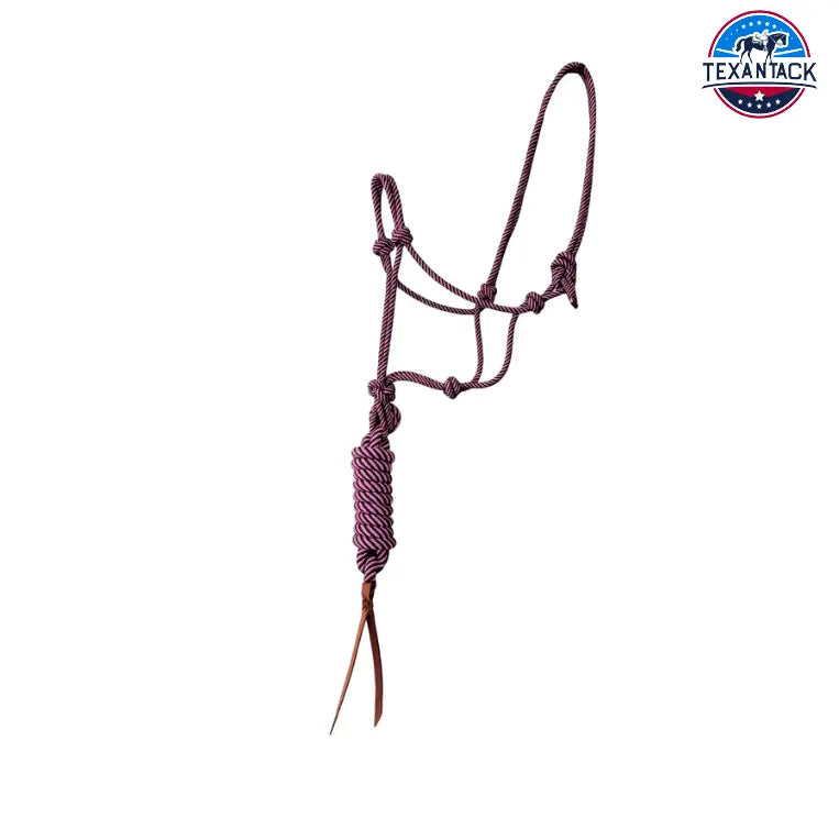 Resistance Nylon Two-Tone Rope Horse Halter with 9 Ft Matching Lead Superior Control and Durability TEXANTACK