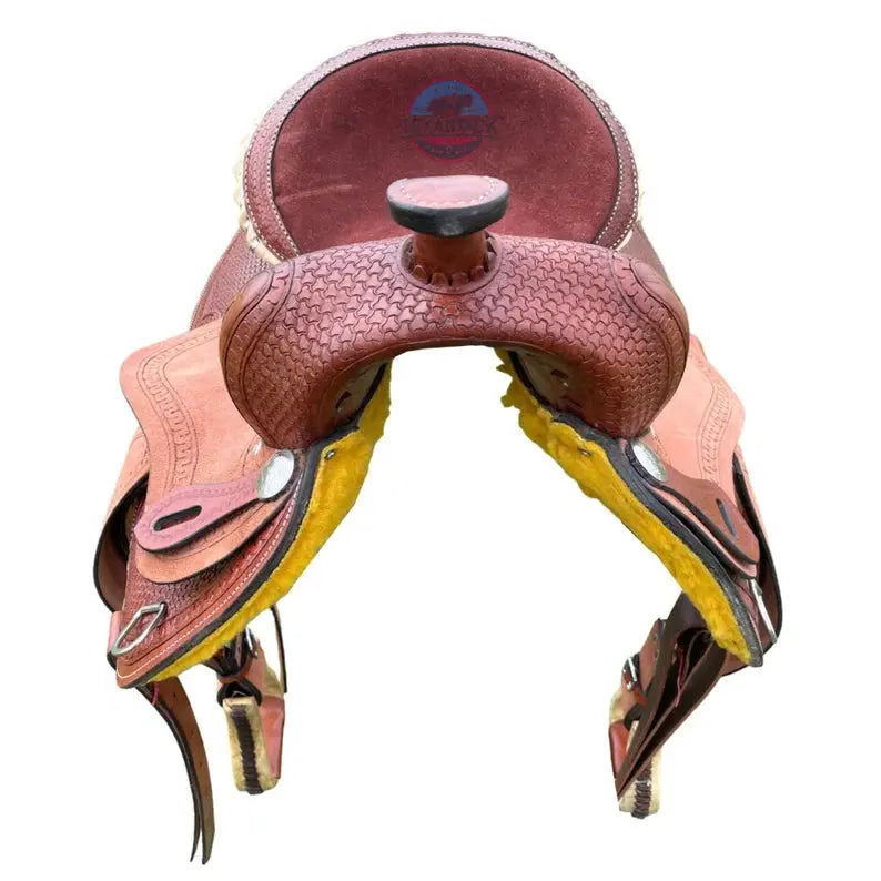Western Horse Pleasure and Trail Saddle with Basket Weave Tooling TEXANTACK