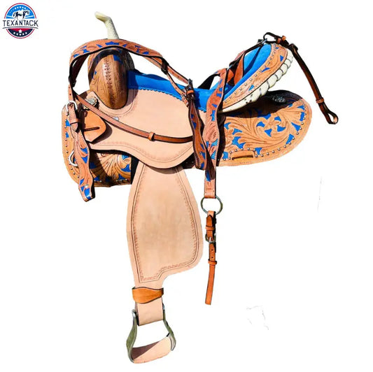 Premium Resistance Western Horse Barrel Saddle in Leather – Sizes 14" to 17" TEXANTACK