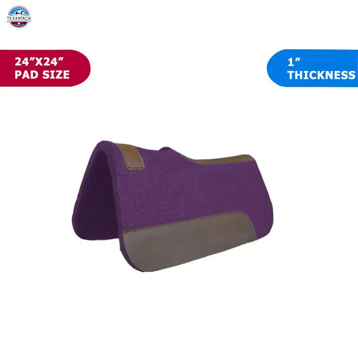 Resistance Pony 24" x 24" Felt Performance Saddle Pad With Wear Leathers - 1" Thick TEXANTACK