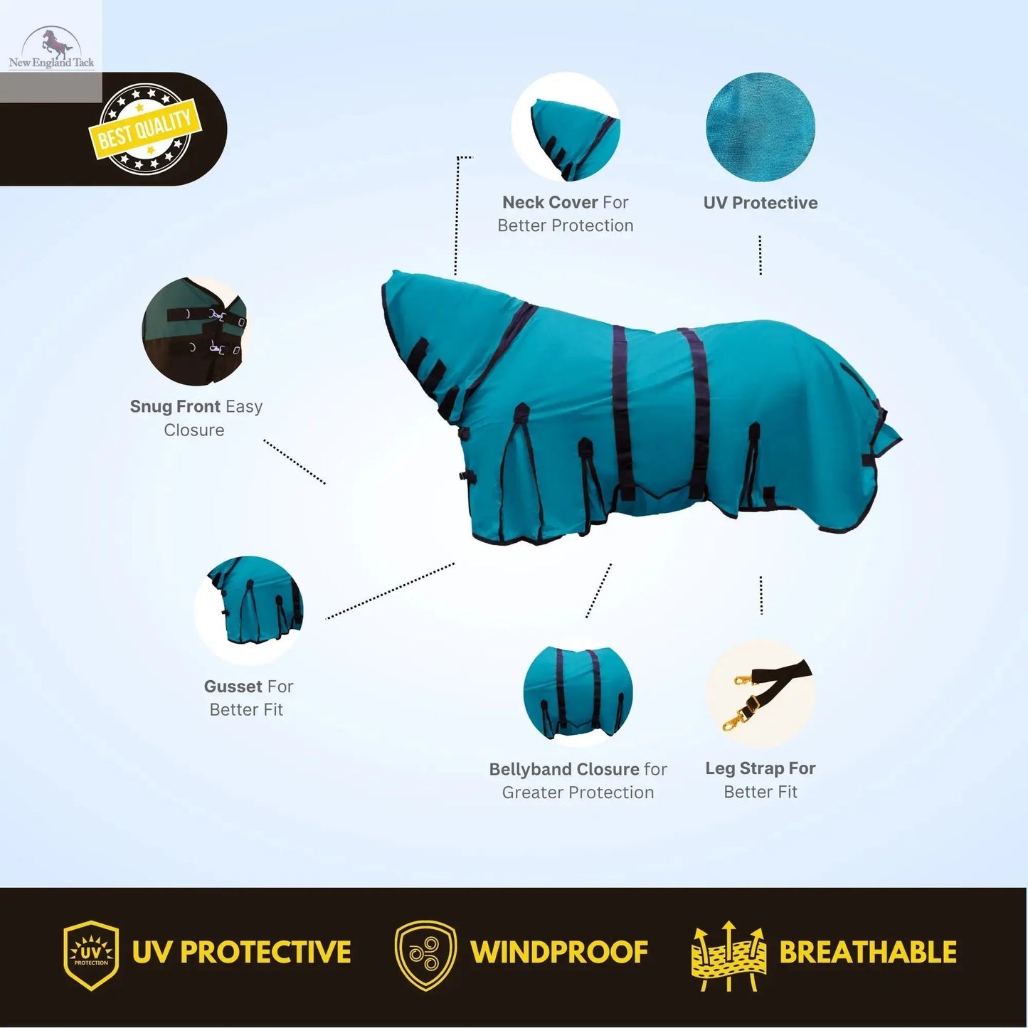 Combo Mesh Sheet for Horses - Mosquito Protection, UV Blocking | Premium Quality