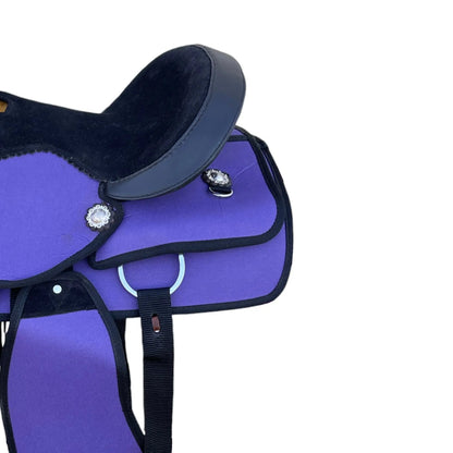 Youth Western New Generation Horse Synthetic Saddle - 10" 12" 13"- Blue/Black/Light Brown/Pink Color Saddle NewEngland Tack