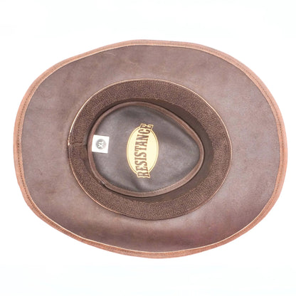 RESISTANCE Australian Leather Hat with Crocodile Band Teeth - Dundee Style | Outback Hat for Men and Women NewEngland Tack