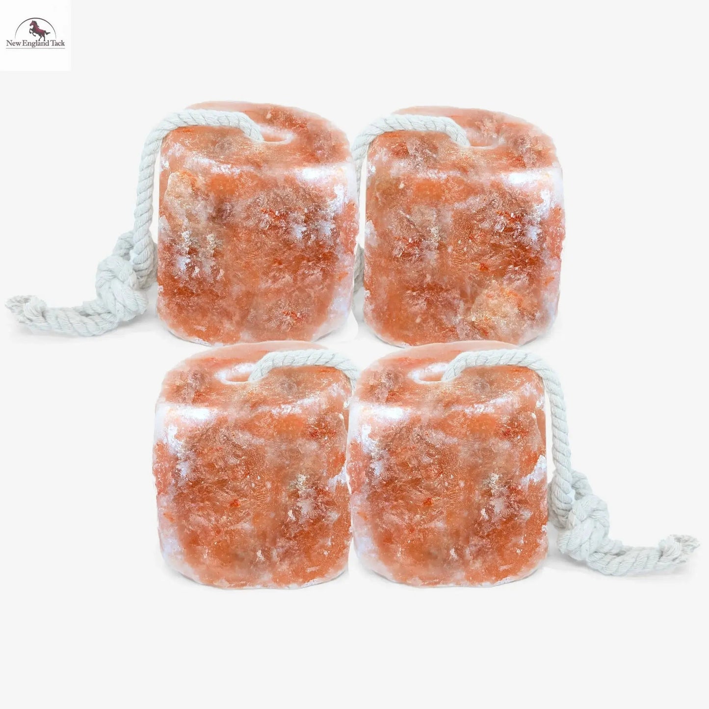 Resistance Pink Himalayan Salt Lick Block with Rope for Horses, Cattle, Deer, Goats, and Livestock – (Each Block Weight 6 lbs) NewEngland Tack