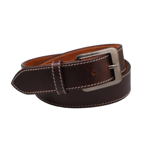 Resistance Belts - Premium Brown Heavy Duty Leather Belt for Men - Genuine Leather Belt for Work and Style TexanTack