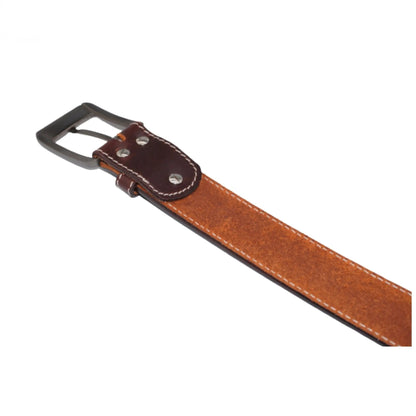 Resistance Belts - Premium Brown Heavy Duty Leather Belt for Men - Genuine Leather Belt for Work and Style TexanTack