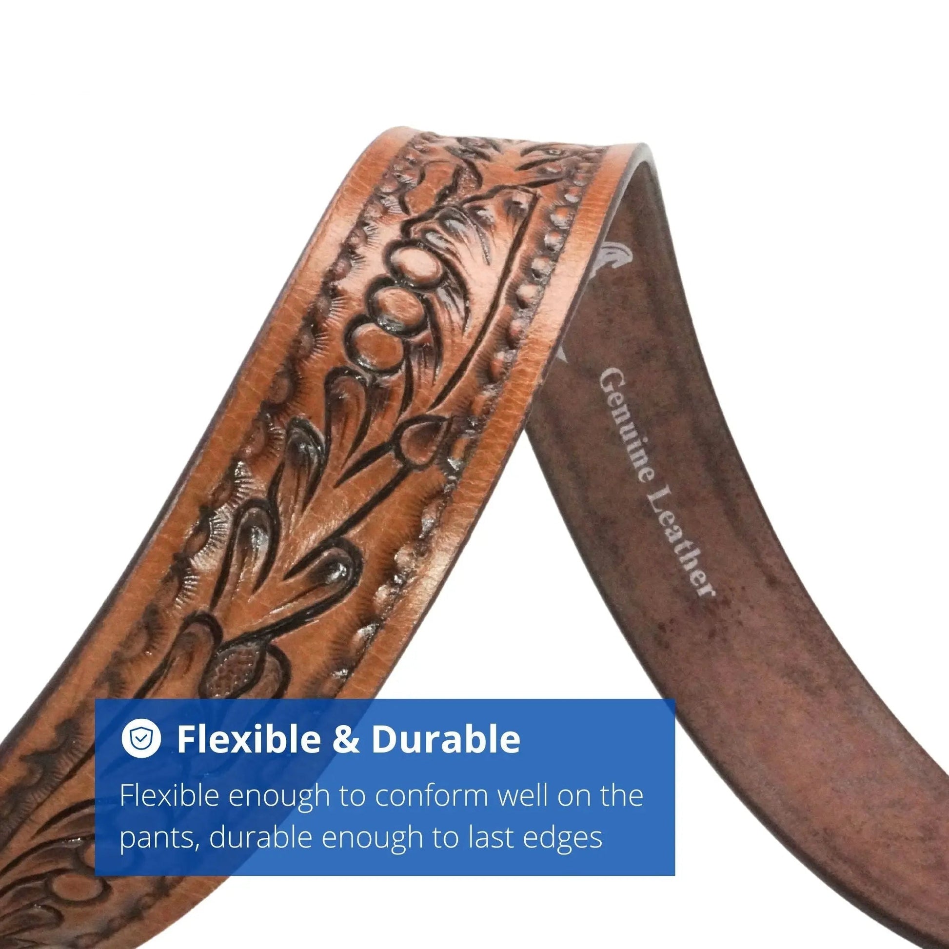 Resistance Floral Coffee Brown Women's Cowgirl Cowboy Country Belt  With Floral Embossed Silver Buckle NewEngland Tack