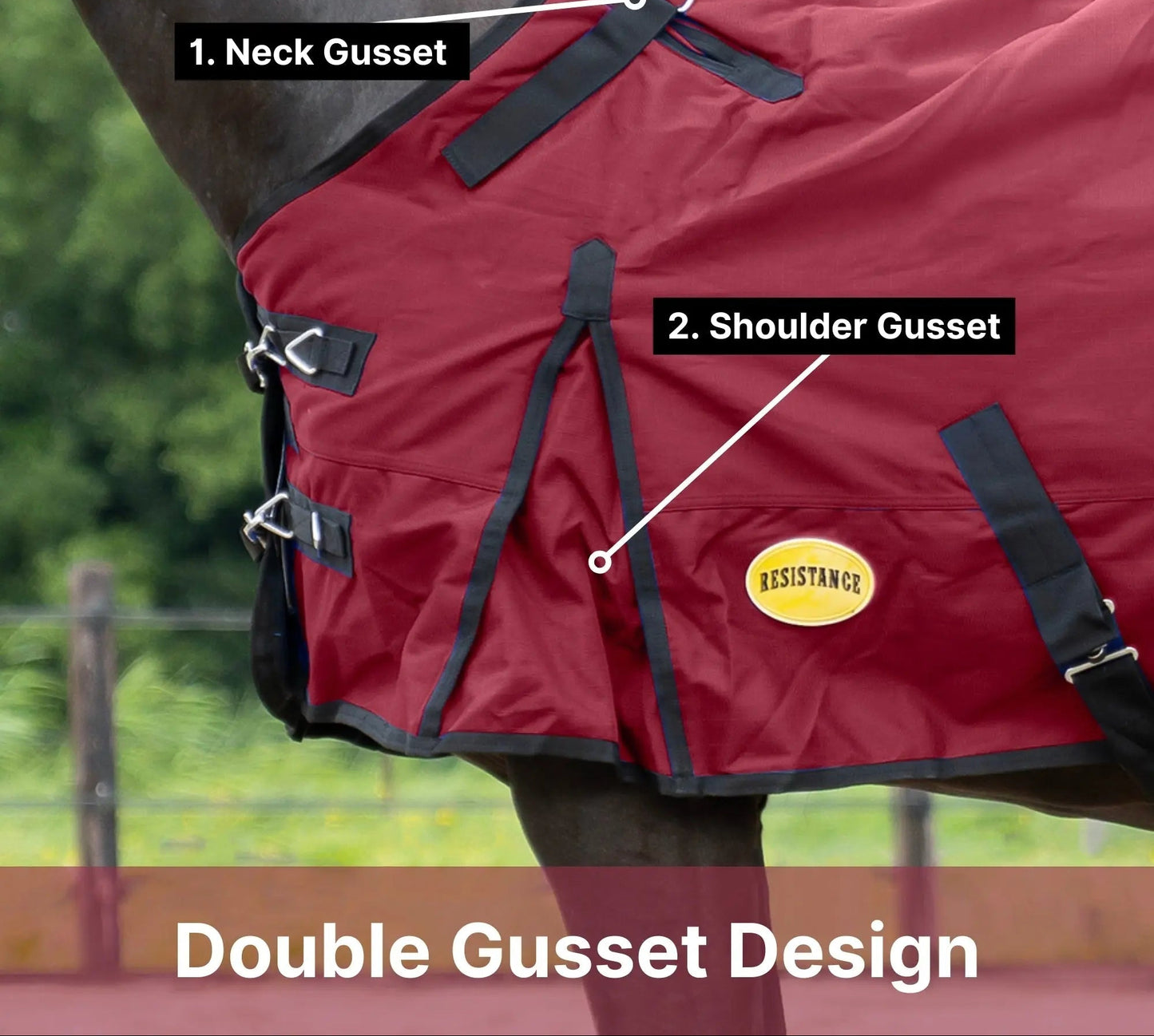 Resistance Premium 1680 Denier Waterproof Horse Turnout Blanket - 300 Grams Fill NewEngland Tack