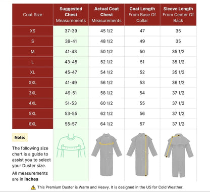 Resistance Premium Unisex Waterproof Cowboy Cowgirl Cotton Oilskin Long Duster Coat  Western Workwear NewEngland Tack