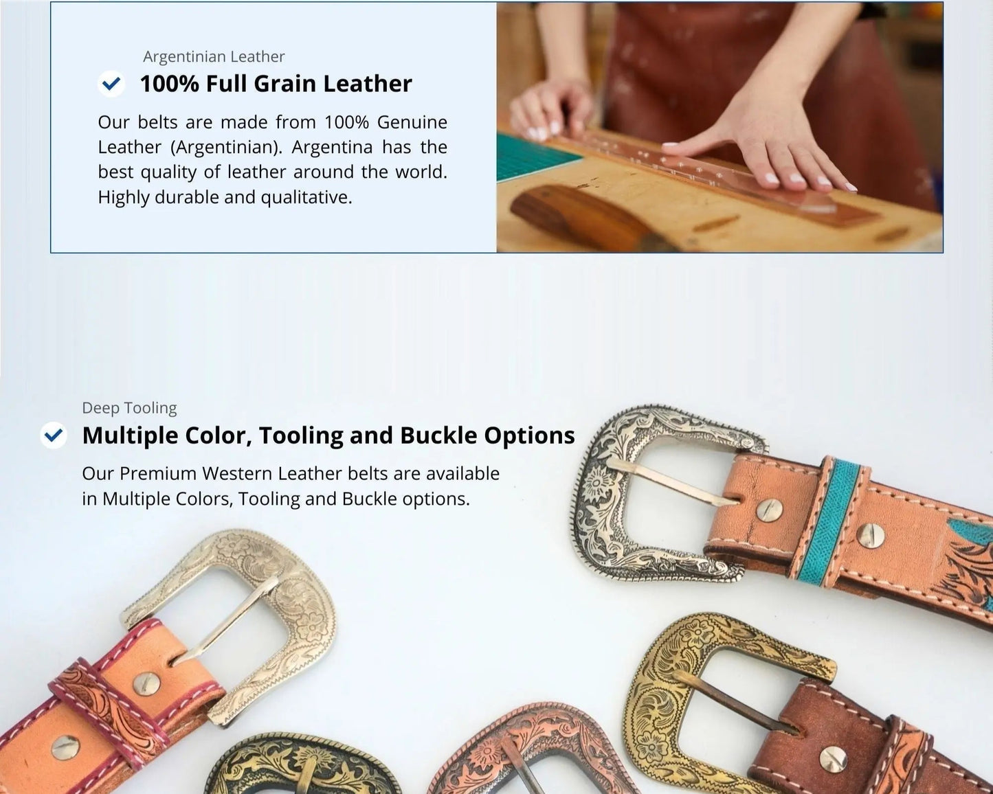 Resistance Premium Western Cowgirl Cowboy Floral Tooled  Argentinian Leather Belt NewEngland Tack