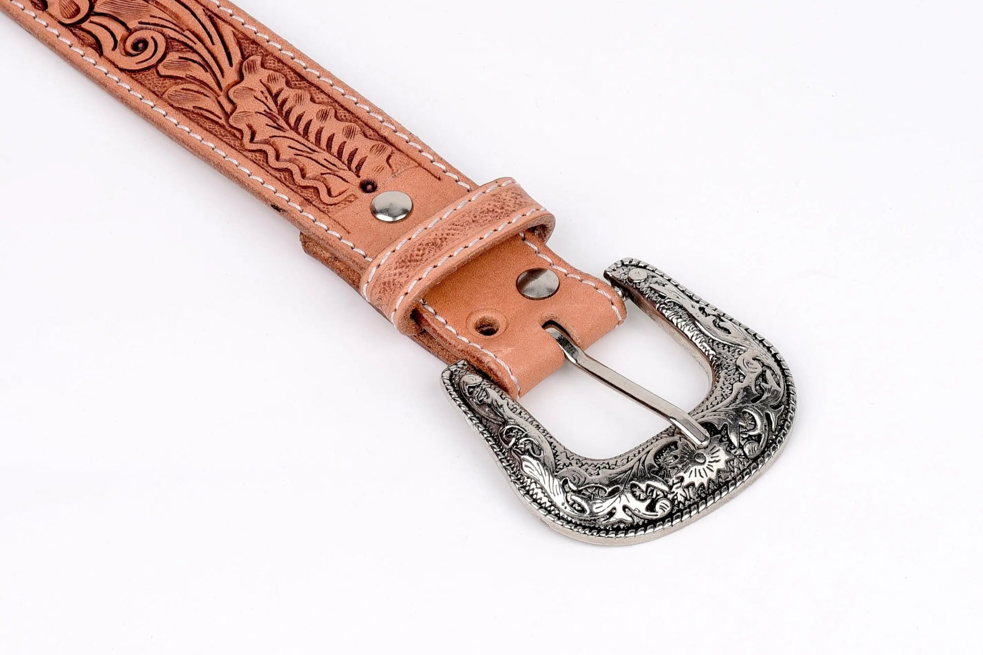 Resistance Premium Western Cowgirl Cowboy Floral Tooled  Argentinian Leather Belt NewEngland Tack