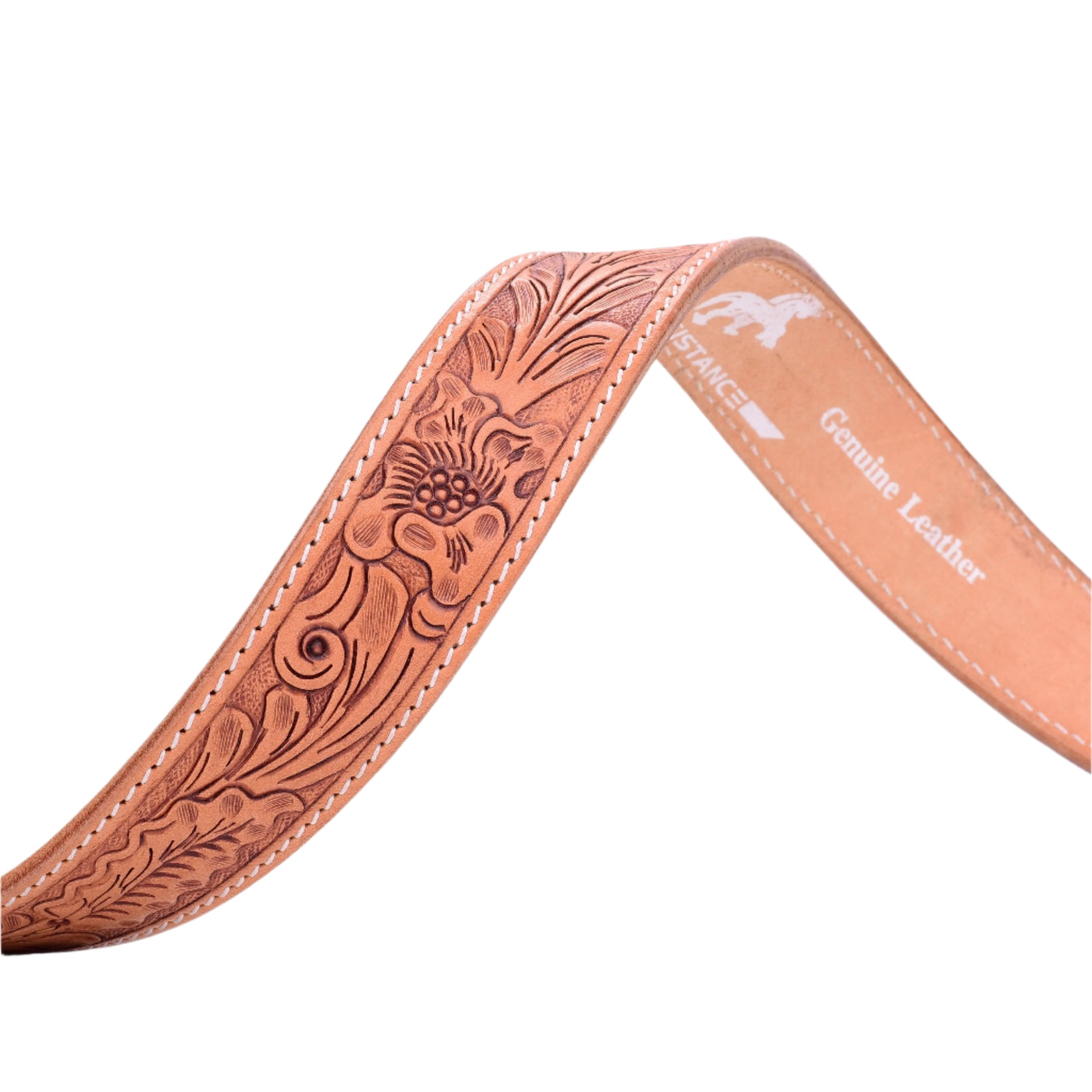 Resistance Premium Western Cowgirl Cowboy Floral Tooled  Argentinian Leather Belt NewEngland Tack