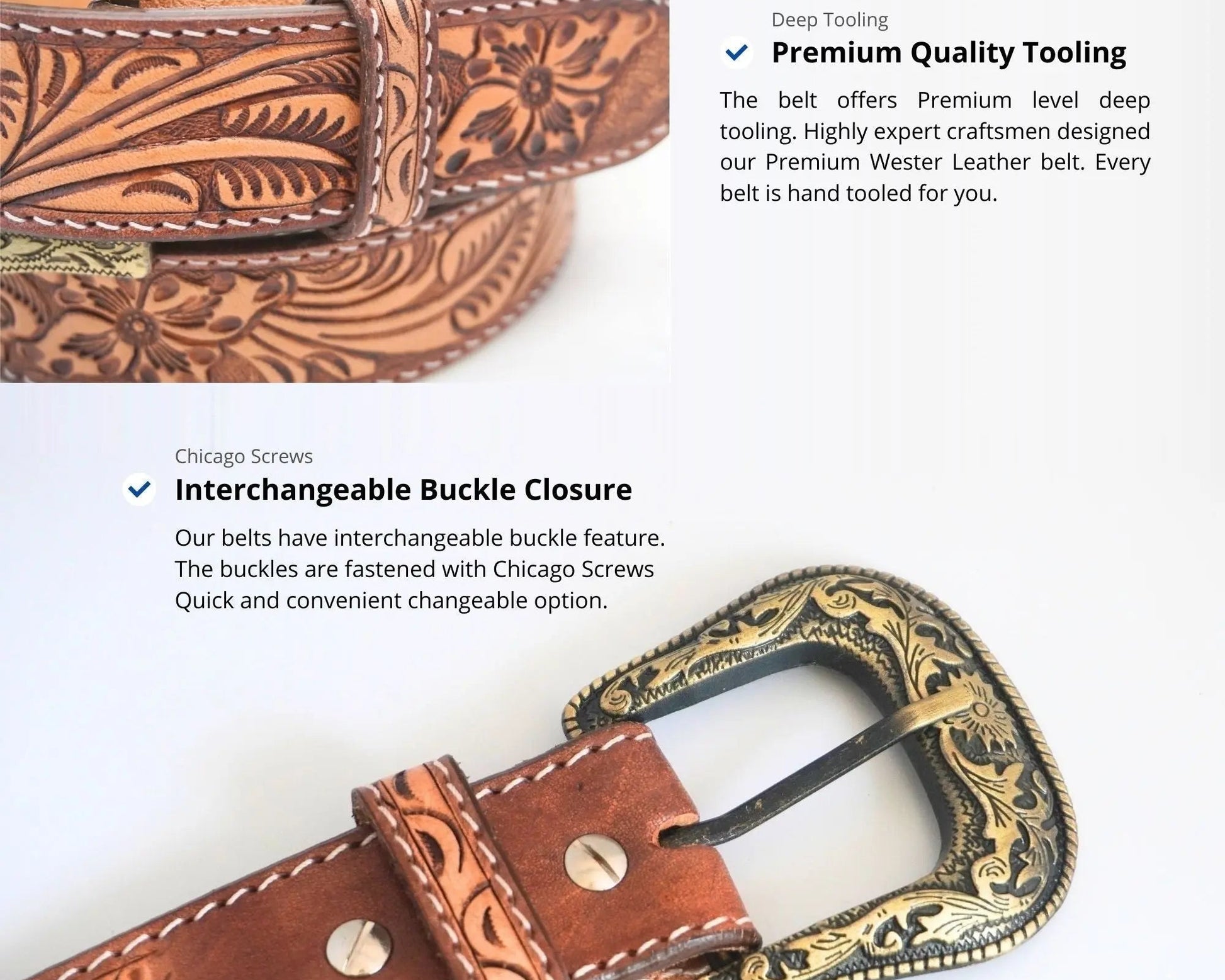 Resistance Western Cowgirl Cowboy Floral Tooled  Argentinian Leather Belt NewEngland Tack