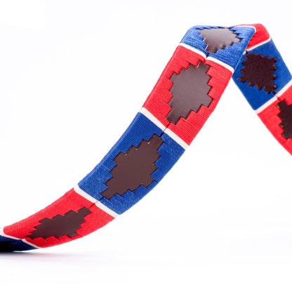  Polo Belt for Men | Hand Stitched Leather Belt With Colorful Embroidery | Gaucho Style Belt 1.5” Wide 