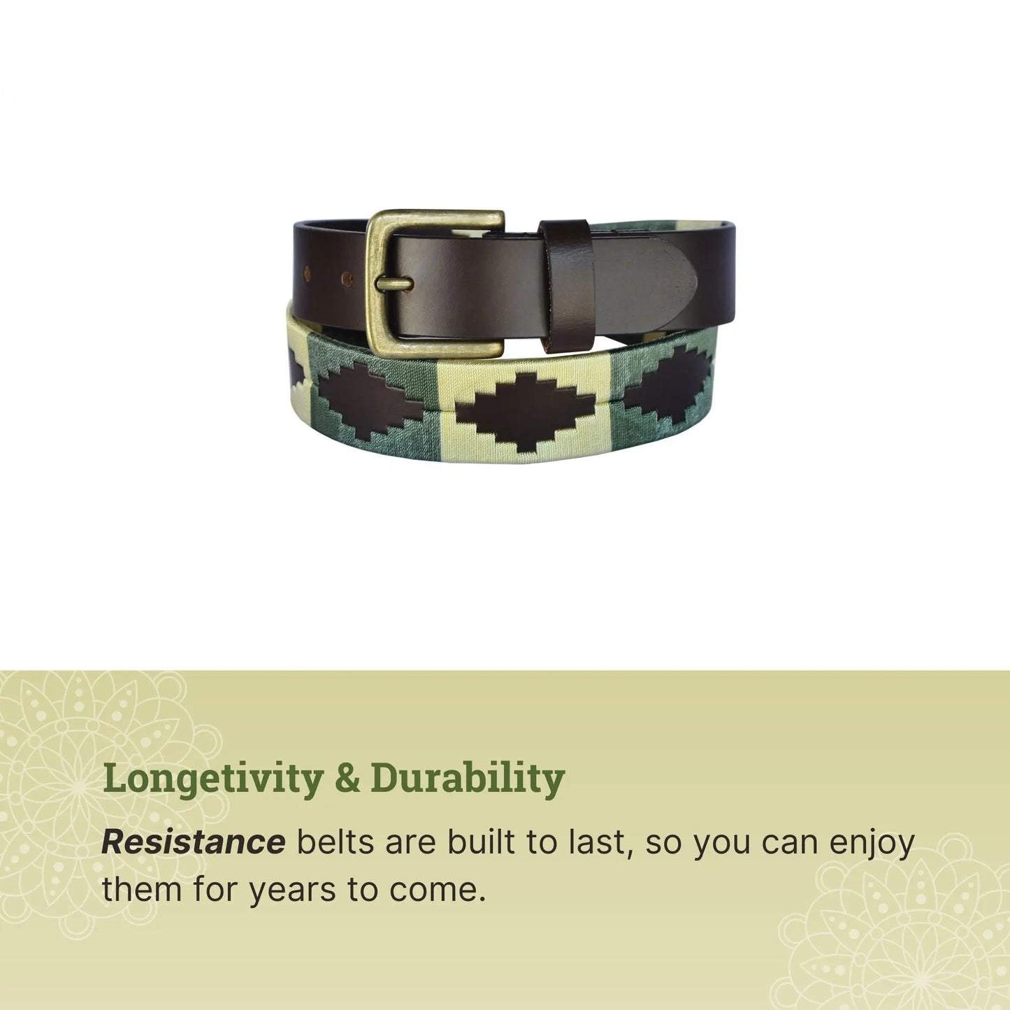 TexanTack Polo Belt for Men | Hand Stitched Leather Belt With Colorful Embroidery | Gaucho Style Belt 1.5” Wide TexanTack