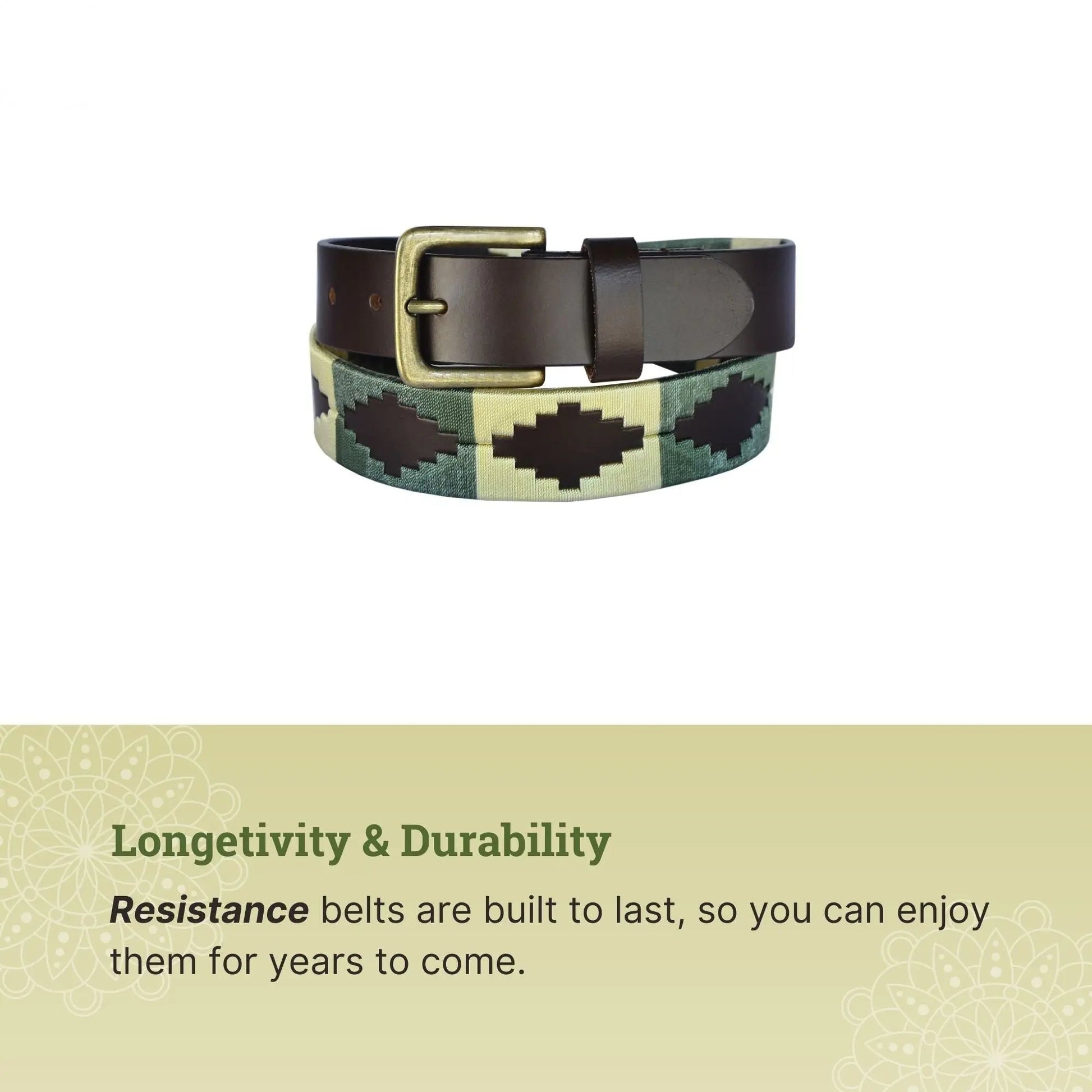 TexanTack Polo Belt for Men | Hand Stitched Leather Belt With Colorful Embroidery | Gaucho Style Belt 1.5” Wide TexanTack