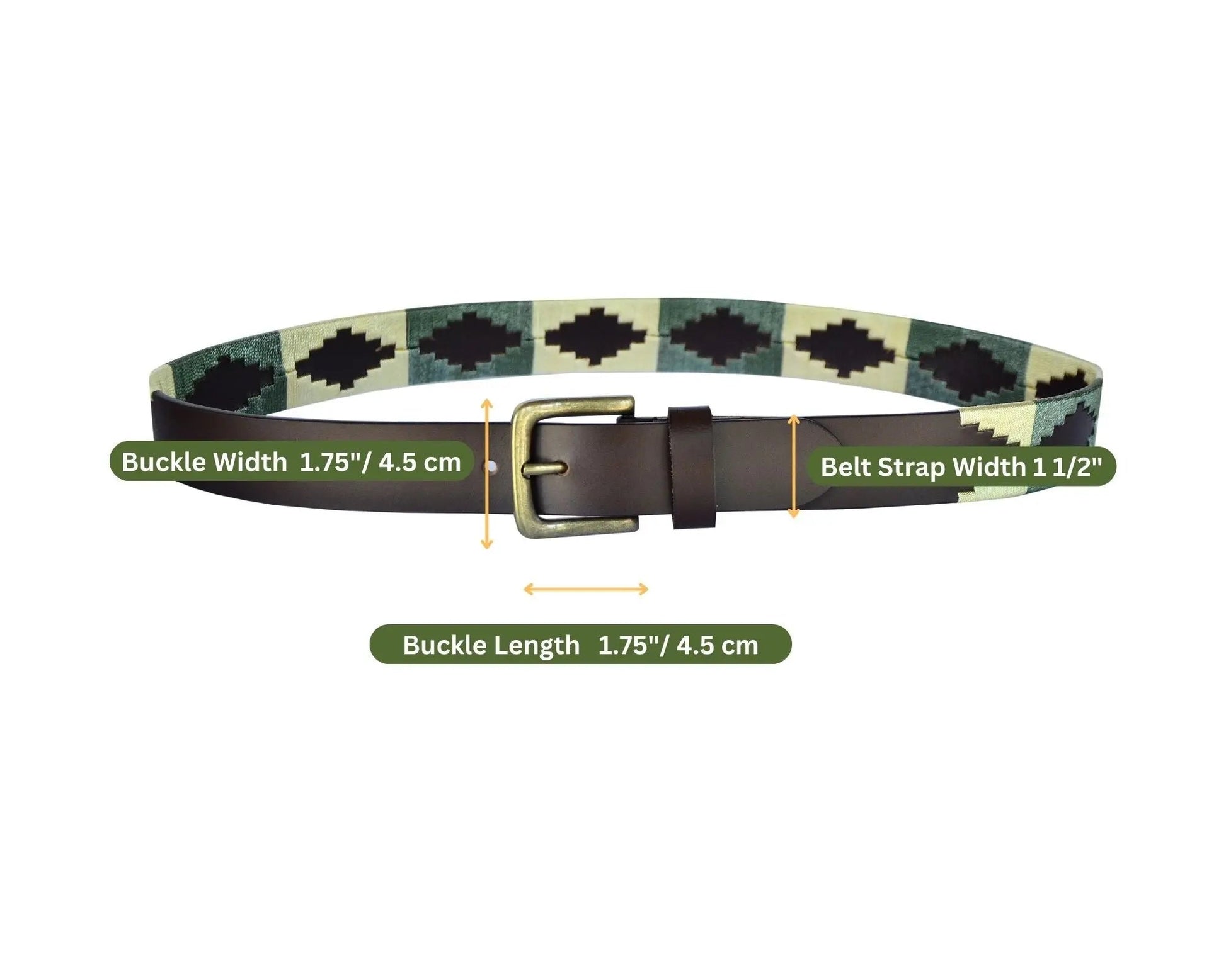 TexanTack Polo Belt for Men | Hand Stitched Leather Belt With Colorful Embroidery | Gaucho Style Belt 1.5” Wide TexanTack